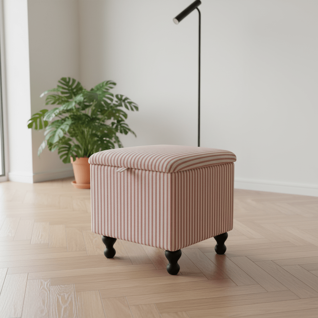 Heavy Duty Square Footstool with Storage – Strong Handcrafted Ottoman | istools - ISTOOLS
