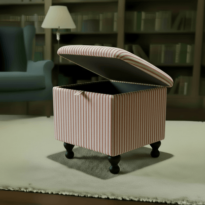 Heavy Duty Square Footstool with Storage – Strong Handcrafted Ottoman | istools - ISTOOLS