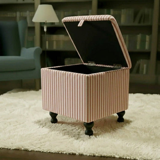 Heavy Duty Square Footstool with Storage – Strong Handcrafted Ottoman | istools - ISTOOLS