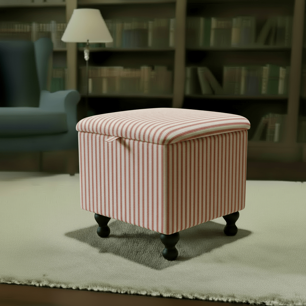 Heavy Duty Square Footstool with Storage – Strong Handcrafted Ottoman | istools - ISTOOLS