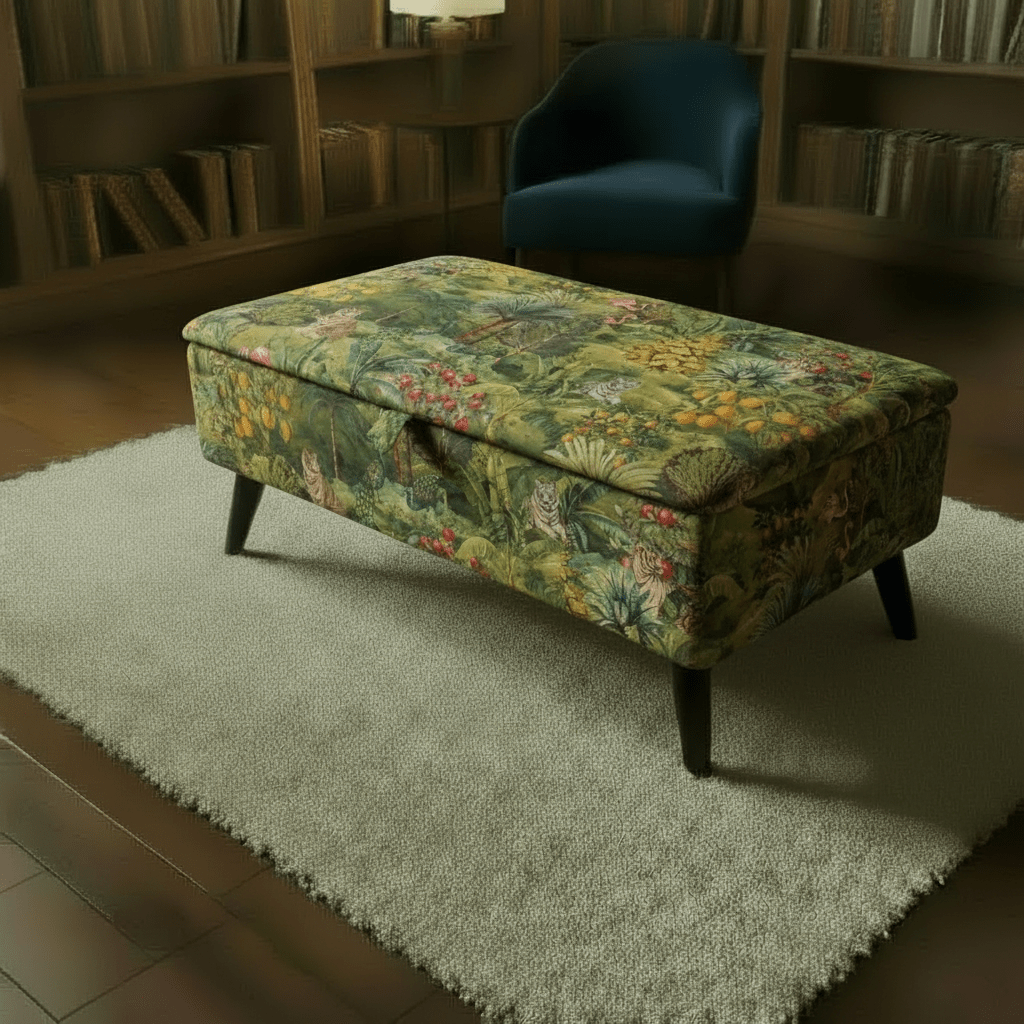 Hidden Compartment Long Ottoman – Stylish UK Handcrafted Storage Bench for Decluttering - ISTOOLS