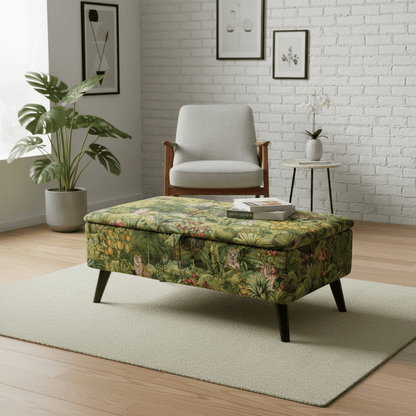 Hidden Compartment Long Ottoman – Stylish UK Handcrafted Storage Bench for Decluttering - ISTOOLS