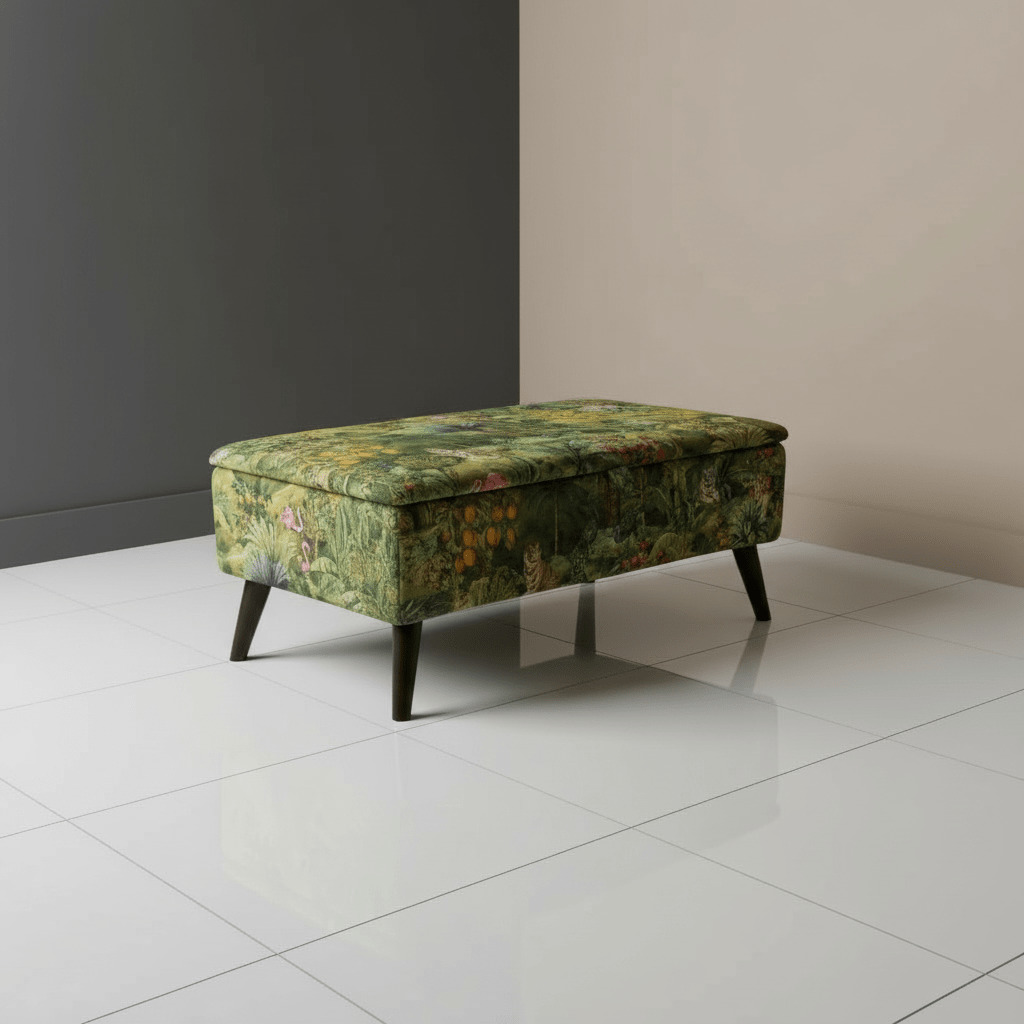 Hidden Compartment Long Ottoman – Stylish UK Handcrafted Storage Bench for Decluttering - ISTOOLS