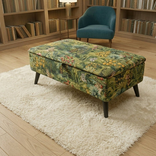 Hidden Compartment Long Ottoman – Stylish UK Handcrafted Storage Bench for Decluttering - ISTOOLS