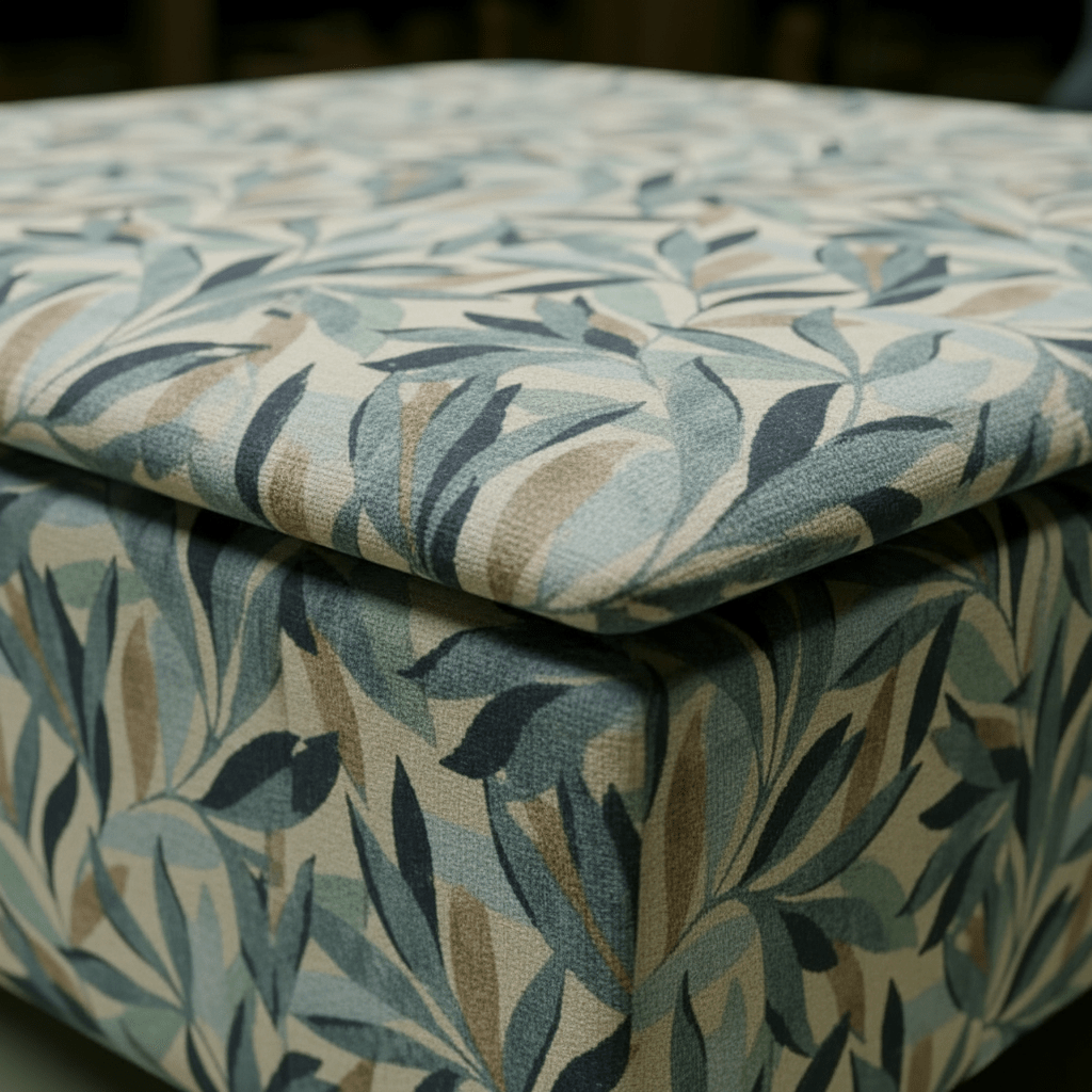 High - Density Foam Cushioned Ottoman & Coffee Table – Multi - Toned Designer Seating with Storage | Handcrafted UK Centrepiece - ISTOOLS
