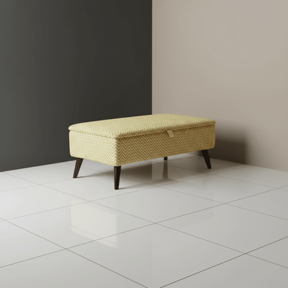 High - Density Foam Padded Bench – Comfortable Storage Ottoman with Designer Pattern - ISTOOLS