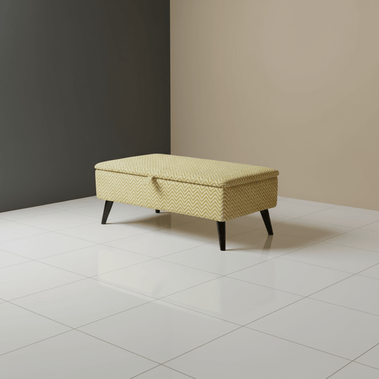 High - Density Foam Padded Bench – Comfortable Storage Ottoman with Designer Pattern - ISTOOLS