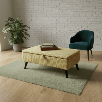 High - Density Foam Padded Bench – Comfortable Storage Ottoman with Designer Pattern - ISTOOLS