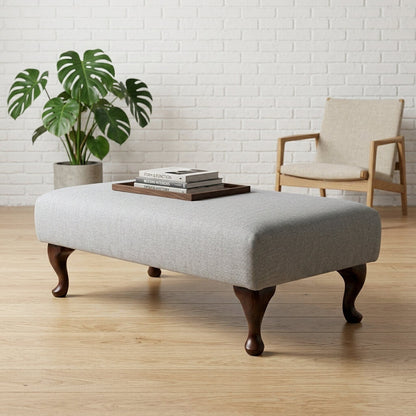 HIGH END BESPOKE OTTOMAN FOOTSTOOL CUSTOM UPHOLSTERED COFFEE TABLE SEAT PREMIUM PLAIN FABRIC LOUNGE POUFFE NON STORAGE BENCH - ISTOOLS