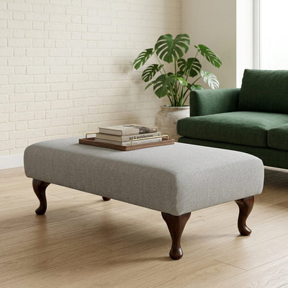 HIGH END BESPOKE OTTOMAN FOOTSTOOL CUSTOM UPHOLSTERED COFFEE TABLE SEAT PREMIUM PLAIN FABRIC LOUNGE POUFFE NON STORAGE BENCH - ISTOOLS