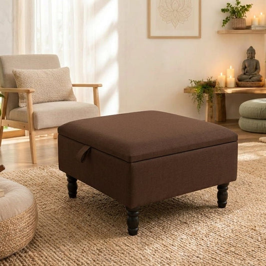 HIGH END BESPOKE STORAGE BENCH SQUARE FABRIC FOOTSTOOL - ISTOOLS