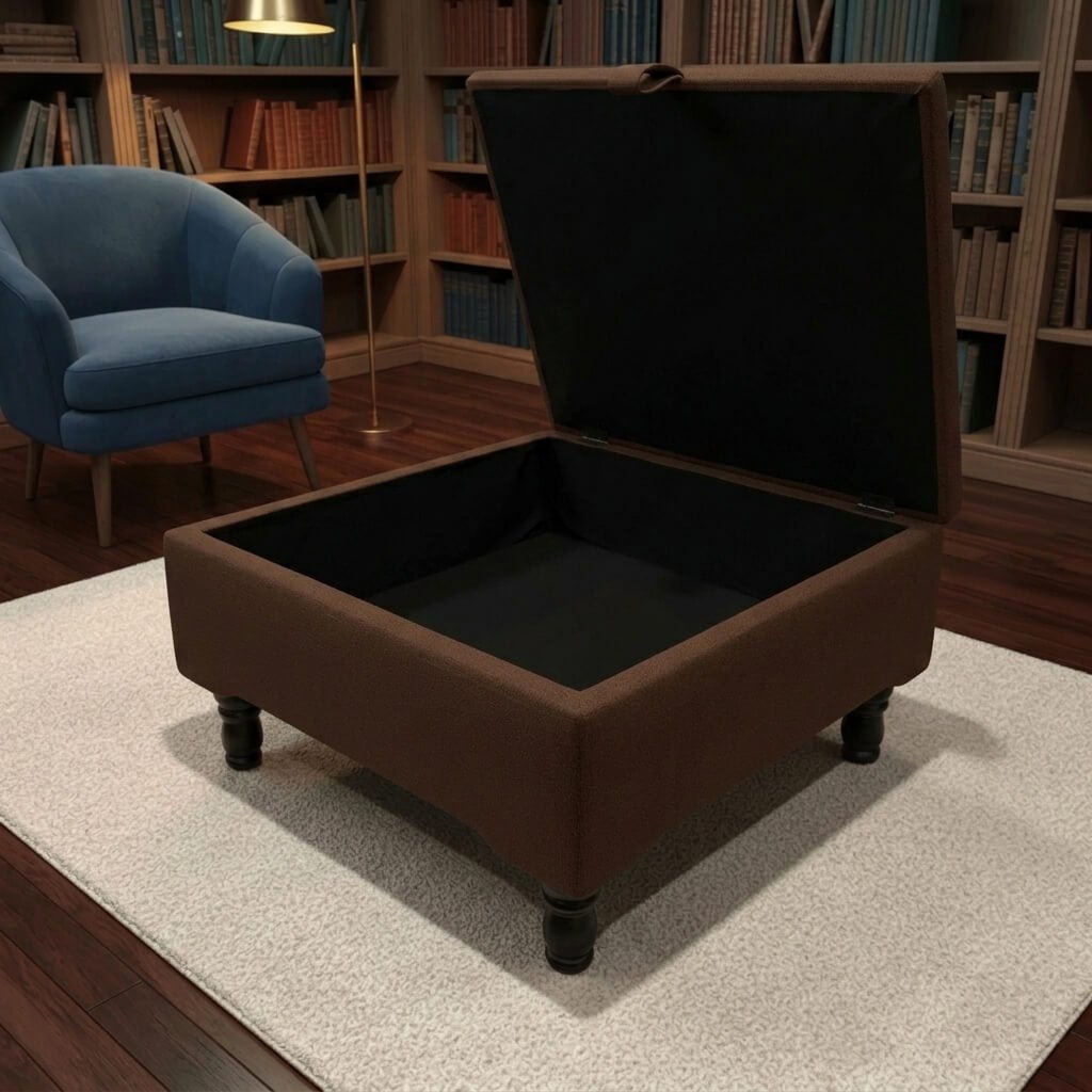 HIGH END BESPOKE STORAGE BENCH SQUARE FABRIC FOOTSTOOL - ISTOOLS