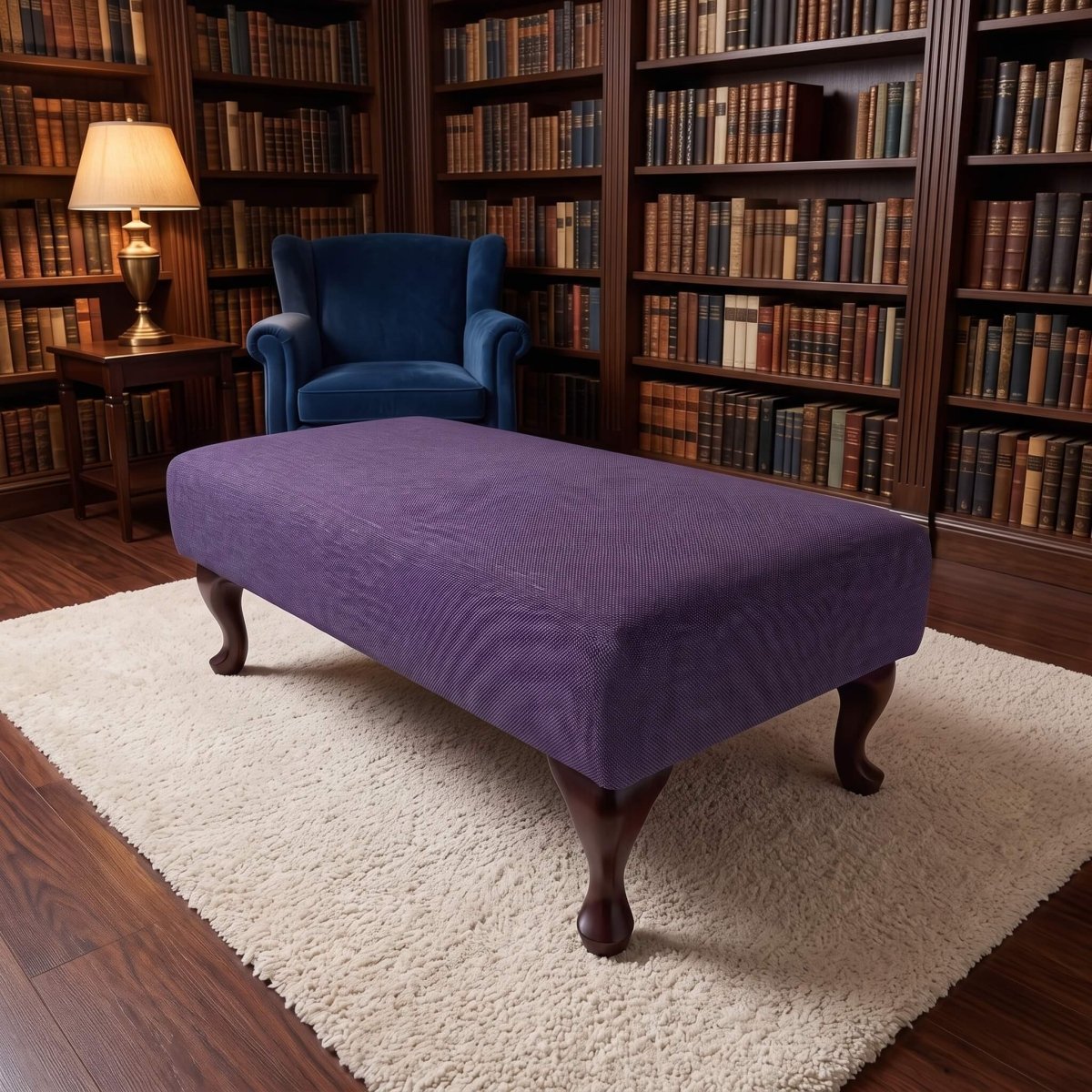 HIGH END CUSTOM FOOTSTOOL BESPOKE UPHOLSTERED OTTOMAN POUFFE PREMIUM NON STORAGE SEATING PLAIN FABRIC LIVING ROOM FURNITURE - ISTOOLS