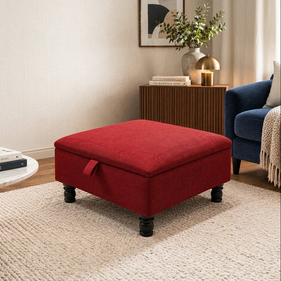 HIGH END SQUARE STORAGE OTTOMAN LIVING ROOM FURNITURE - ISTOOLS