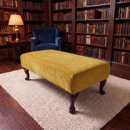HIGH END UPHOLSTERED FOOTSTOOL CUSTOM BESPOKE OTTOMAN SEATING PREMIUM PLAIN FABRIC NON-STORAGE POUFFE HANDCRAFTED UK FURNITURE - ISTOOLS