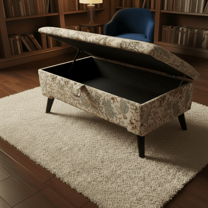High - Quality Padded Ottoman Box for Organized Homes – Multi - Purpose Footstool & Seat with Hidden Storage - ISTOOLS