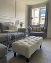 Creamy White Coffee Table With Storage | Ottoman Storage | Bench Seat