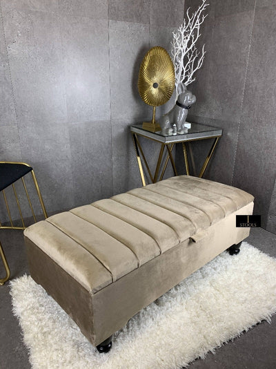 Champagne Beige Coffee Table Storage Box | Beige Ottoman Bench | Beige Ottoman Bench Bed