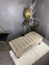 Champagne Beige Coffee Table Storage Box | Beige Ottoman Bench | Beige Ottoman Bench Bed