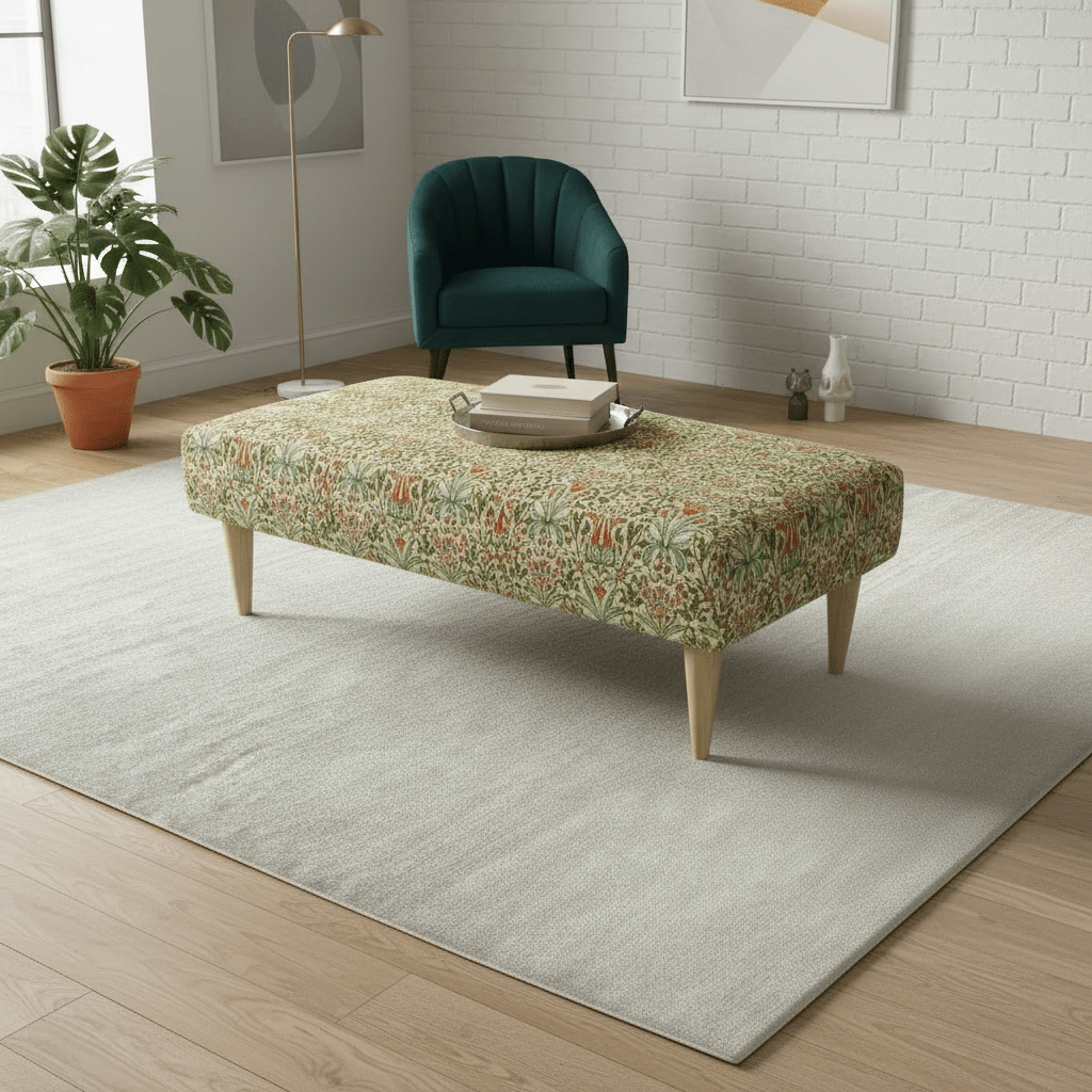 ISTOOLS Classic British Style Stitched Lid Ottoman – Multi - Functional Storage Bench & Coffee Table - ISTOOLS