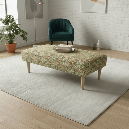 ISTOOLS Classic British Style Stitched Lid Ottoman – Multi - Functional Storage Bench & Coffee Table - ISTOOLS