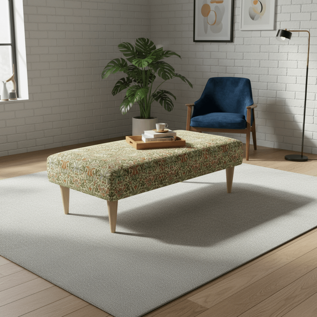 ISTOOLS Classic British Style Stitched Lid Ottoman – Multi - Functional Storage Bench & Coffee Table - ISTOOLS