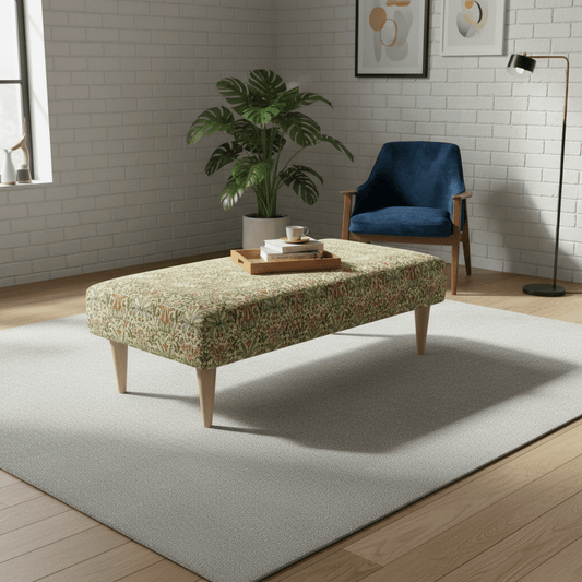 ISTOOLS Classic British Style Stitched Lid Ottoman – Multi - Functional Storage Bench & Coffee Table - ISTOOLS