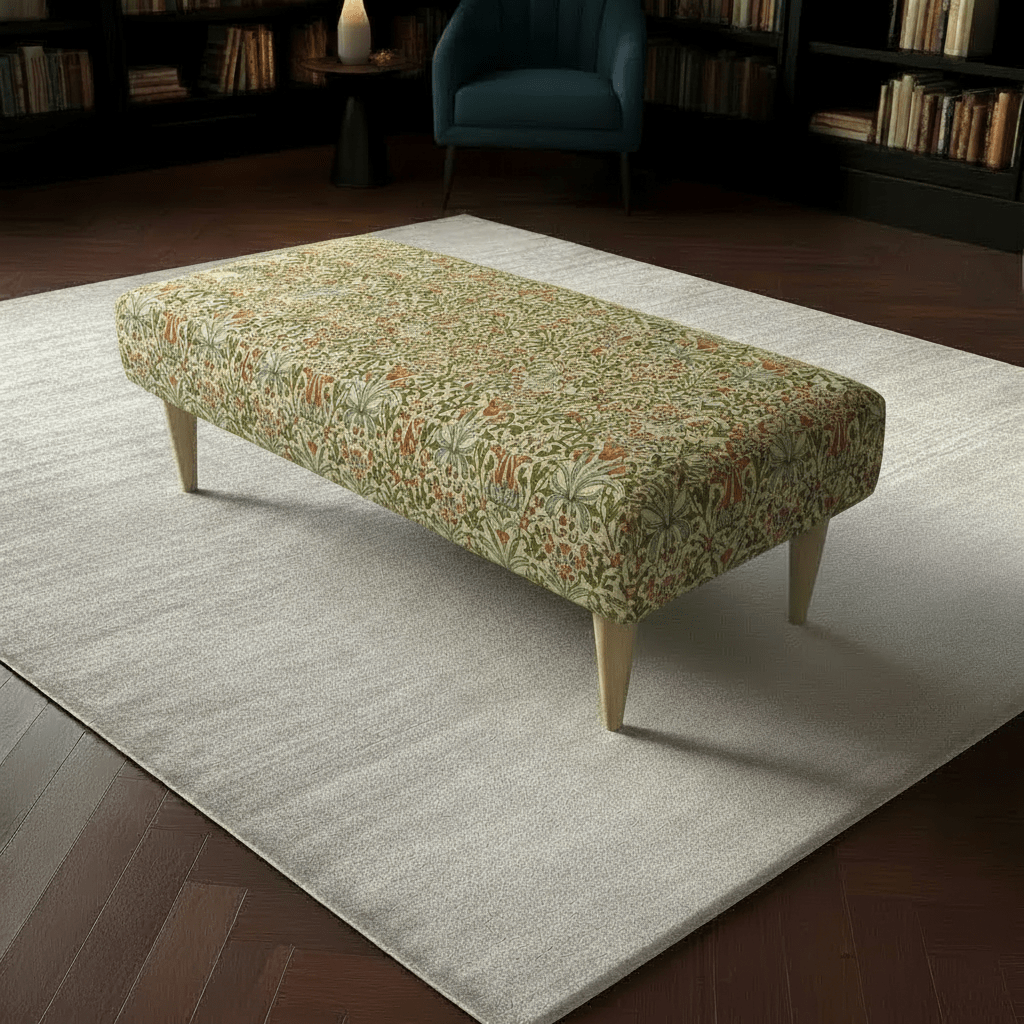 ISTOOLS Classic British Style Stitched Lid Ottoman – Multi - Functional Storage Bench & Coffee Table - ISTOOLS