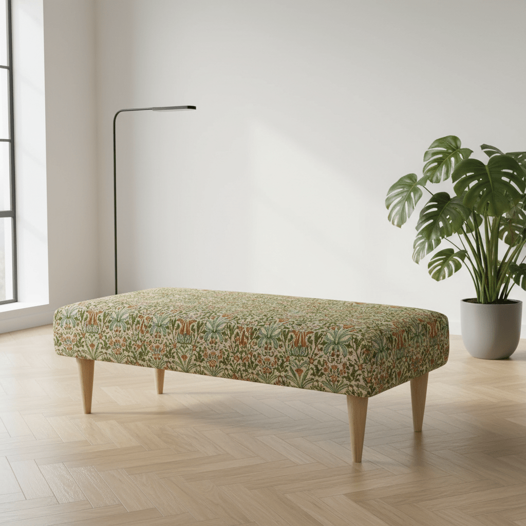 ISTOOLS Classic British Style Stitched Lid Ottoman – Multi - Functional Storage Bench & Coffee Table - ISTOOLS