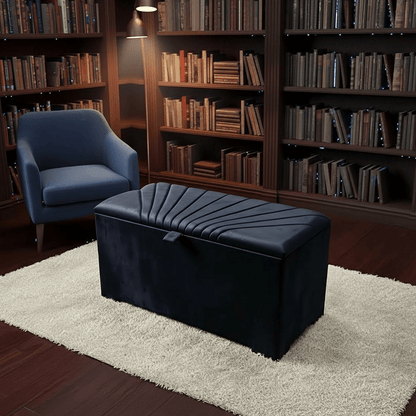 ISTOOLS Deep Storage Ottoman Bench Seat – Off - White Upholstered Bedroom Storage Box - ISTOOLS
