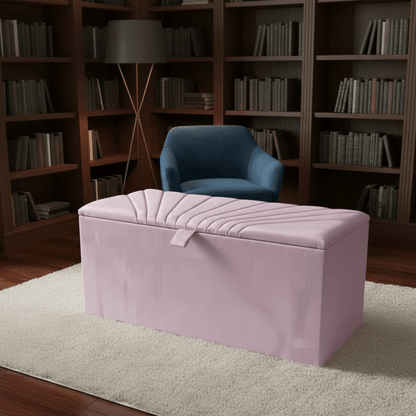 ISTOOLS Deep Storage Ottoman Bench Seat – Off - White Upholstered Bedroom Storage Box - ISTOOLS