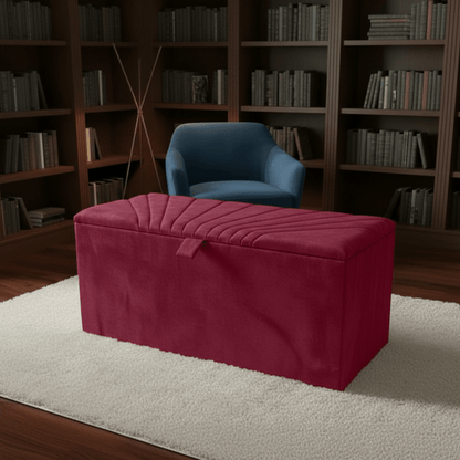 ISTOOLS Deep Storage Ottoman Bench Seat – Off - White Upholstered Bedroom Storage Box - ISTOOLS