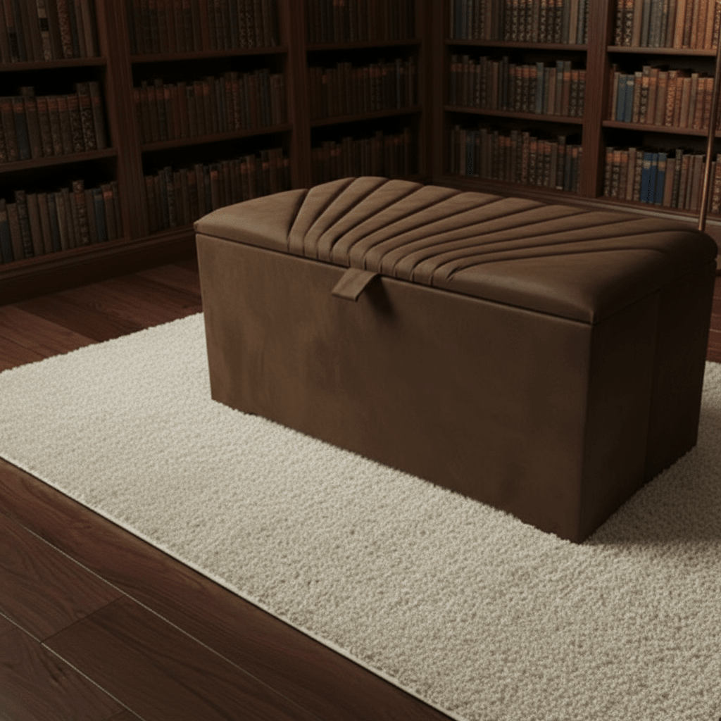 ISTOOLS Deep Storage Ottoman Bench Seat – Off - White Upholstered Bedroom Storage Box - ISTOOLS