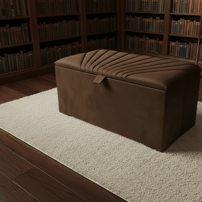 ISTOOLS Deep Storage Ottoman Bench Seat – Off - White Upholstered Bedroom Storage Box - ISTOOLS