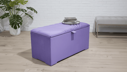 ISTOOLS Deep Storage Ottoman Bench Seat – Upholstered Bedroom Storage Box in Elegant Purple - ISTOOLS