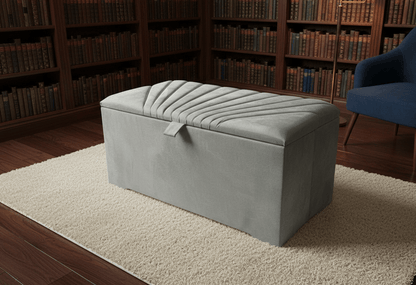 ISTOOLS Deep Storage Ottoman Bench Seat – Upholstered Bedroom Storage Box (Sage Green) - ISTOOLS