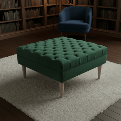 ISTOOLS Green Chesterfield Footstool Bench – Luxury Seat - ISTOOLS