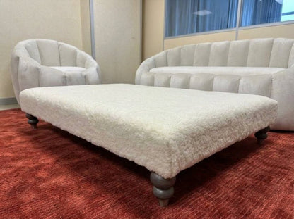 ISTOOLS Luxury Footstool – Soft Cozy Fur Bench for Living Room Comfort - ISTOOLS