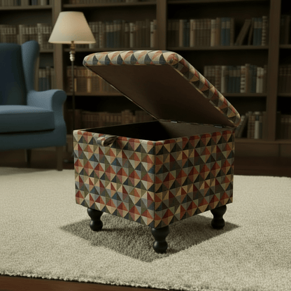JF Geo Big Fabric Small Storage Ottoman – Multi - Purpose Coffee Table & Footstool - ISTOOLS