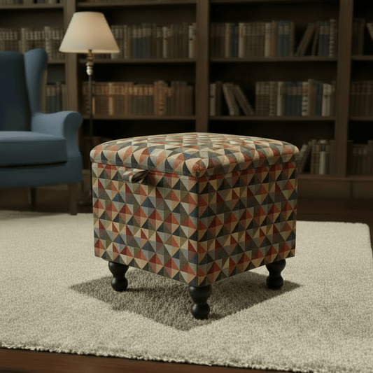 JF Geo Big Fabric Small Storage Ottoman – Multi - Purpose Coffee Table & Footstool - ISTOOLS