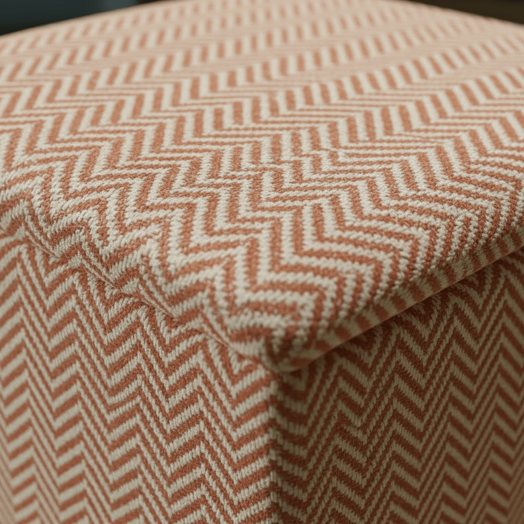 Kingham Herringbone Fabric Terracotta Small Storage Ottoman – Multi - Purpose Coffee Table &amp; Footstool - ISTOOLS
