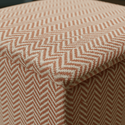 Kingham Herringbone Fabric Terracotta Small Storage Ottoman – Multi - Purpose Coffee Table &amp; Footstool - ISTOOLS