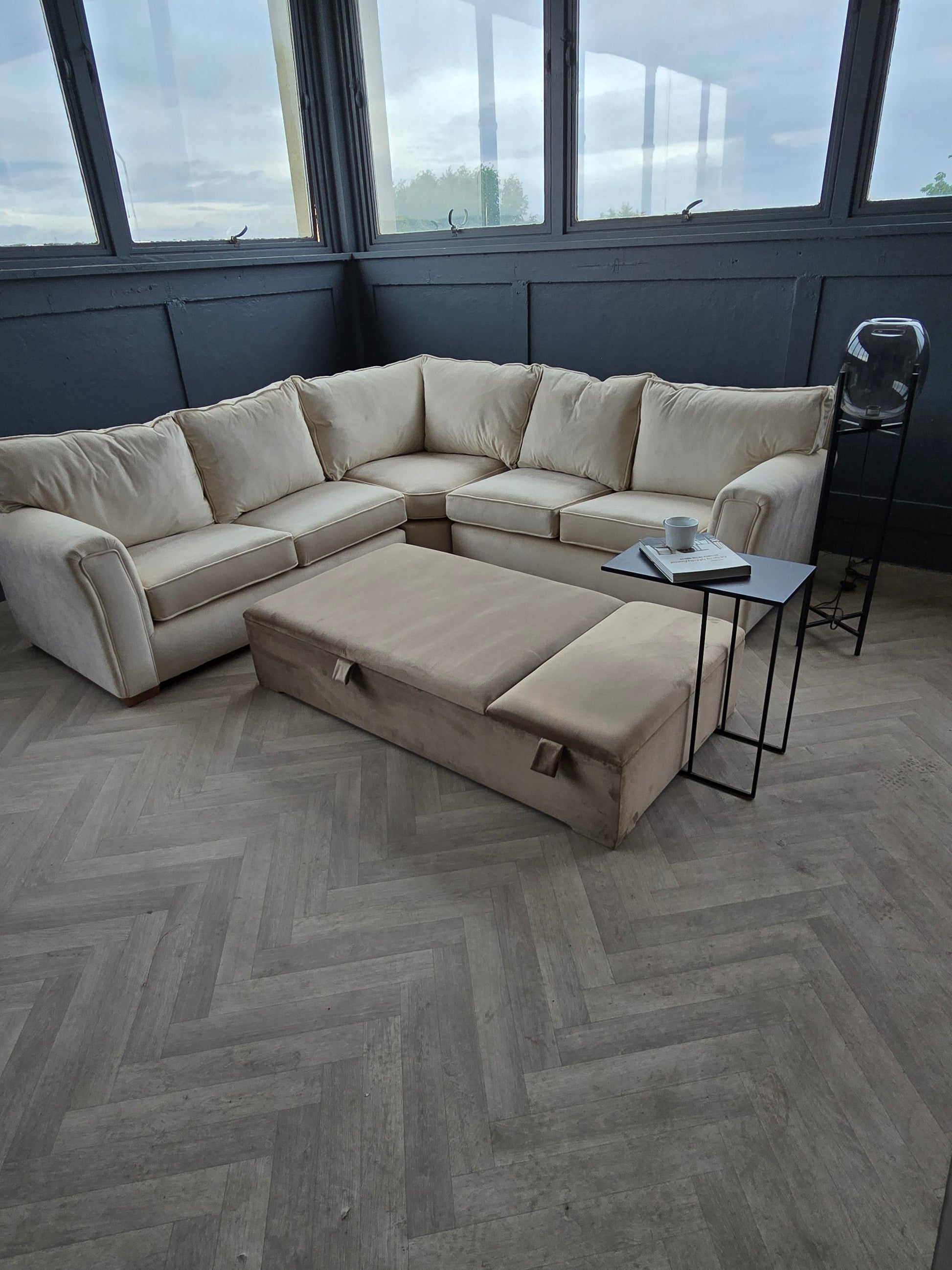 Large double lid storage coffee table double opening seat - ISTOOLS