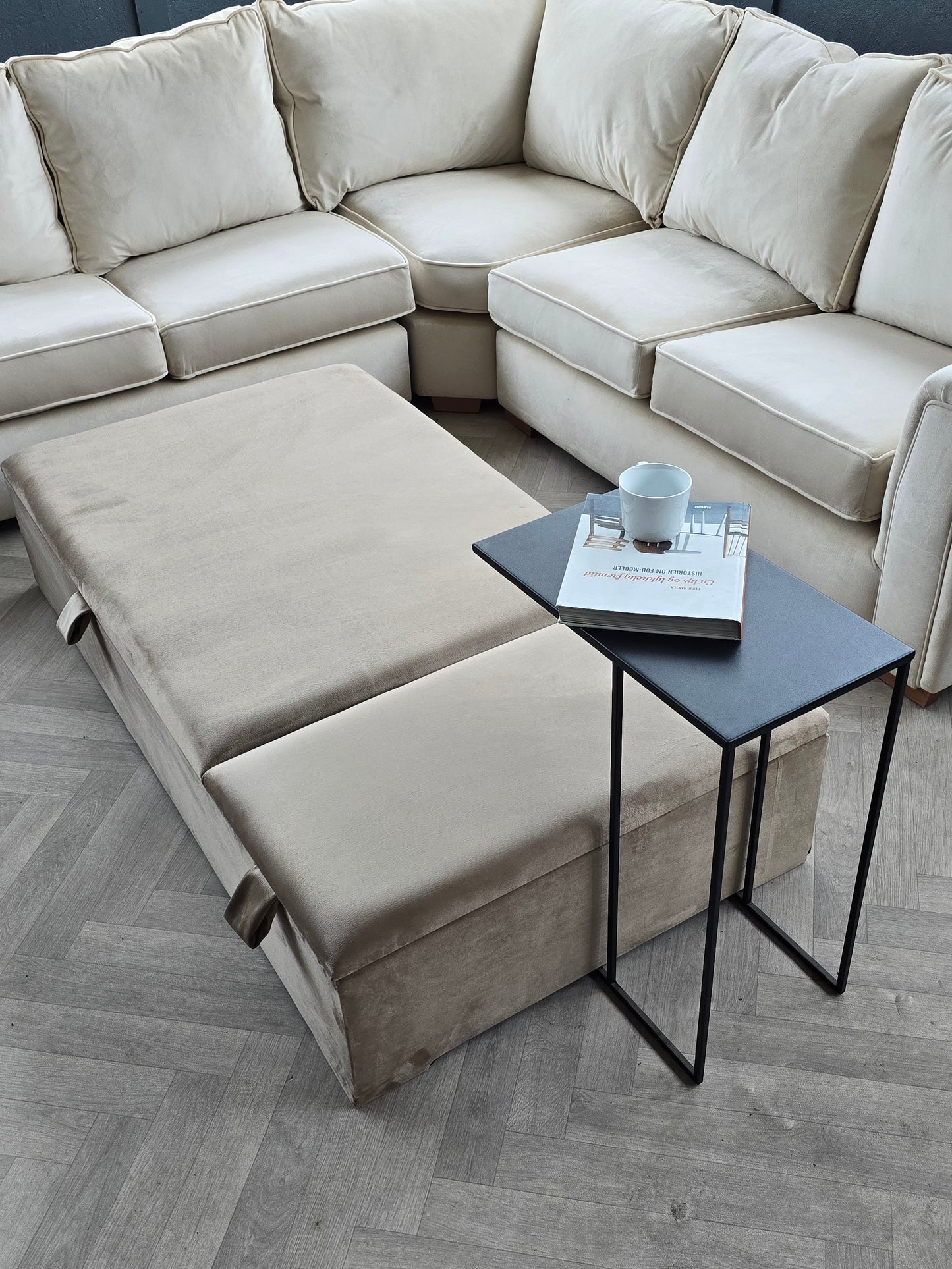 Large double lid storage coffee table double opening seat - ISTOOLS