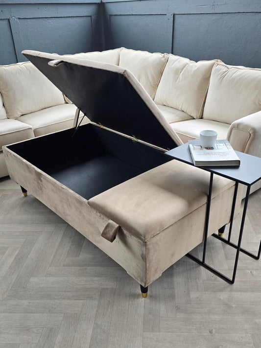Large double lid storage coffee table double opening seat - ISTOOLS