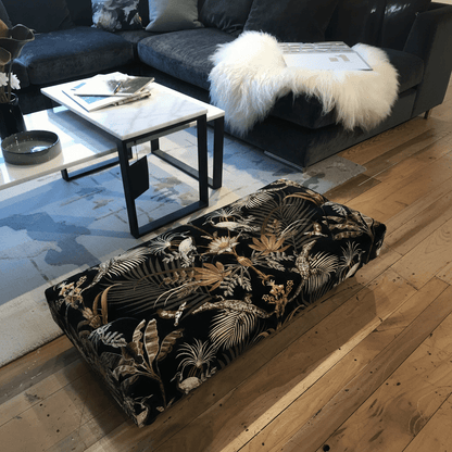 Large Flat Top Tufted Footstool UK Craftsmanship non - storage bec - ISTOOLS