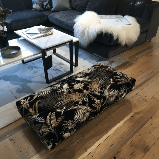 Large Flat Top Tufted Footstool UK Craftsmanship non - storage bec - ISTOOLS