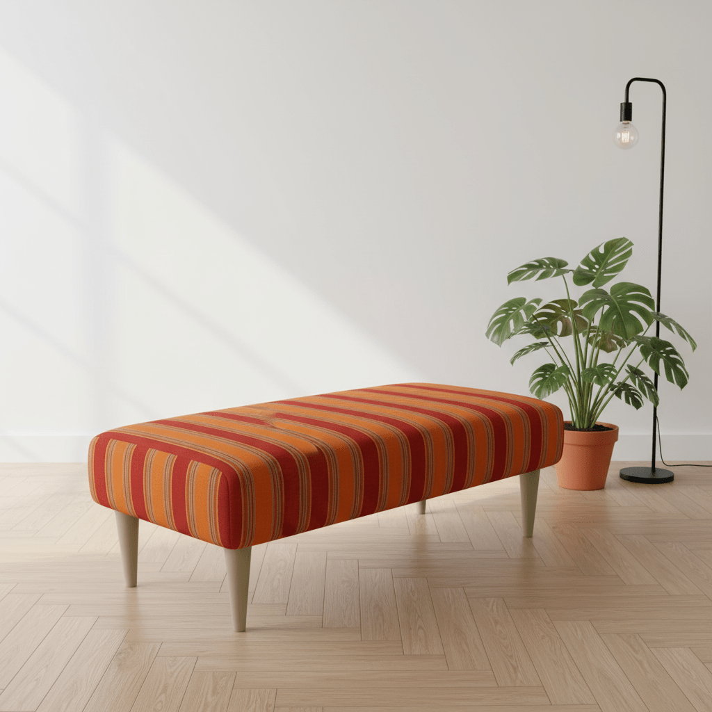 Large Rectangular Coffee Table Seat – Multi - Toned Fabric Bench for Living Room - ISTOOLS