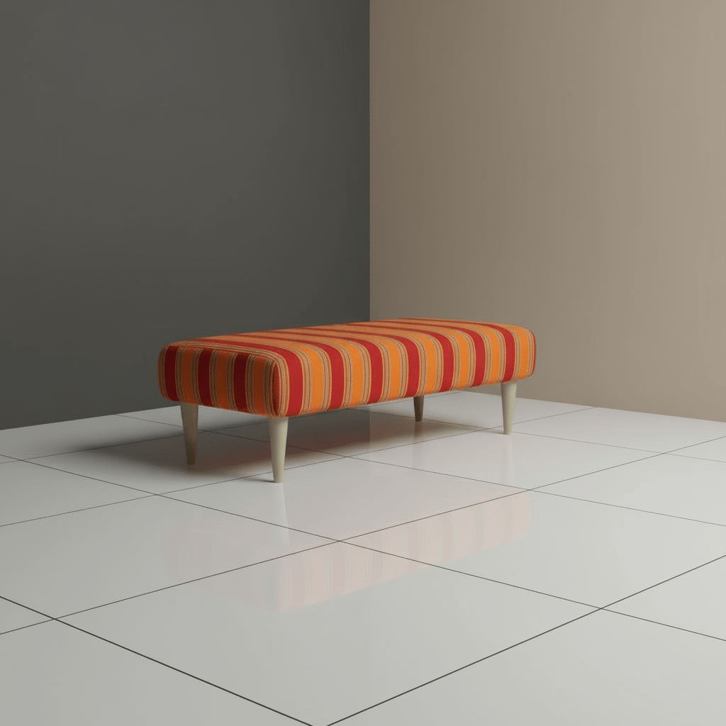 Large Rectangular Coffee Table Seat – Multi - Toned Fabric Bench for Living Room - ISTOOLS