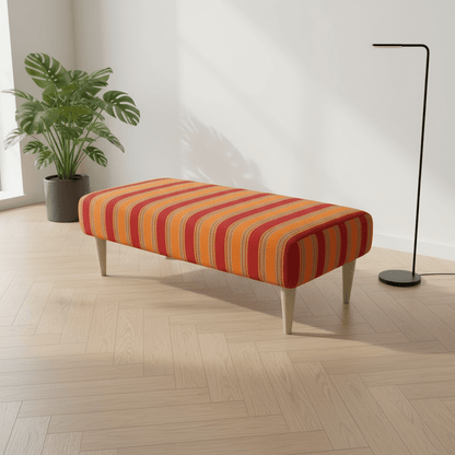 Large Rectangular Coffee Table Seat – Multi - Toned Fabric Bench for Living Room - ISTOOLS